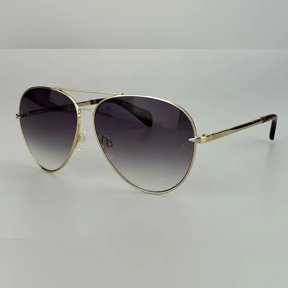 Rag & Bone 58mm Gold Aviator Sunglasses in Color Brown Rag & Bone RNB1064/G/S Asian Fit J5G/HA Pilot Gold  main image 4